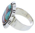 Silver Turquoise Multicolor Inlay Ring Size 7-1/2 JX38254